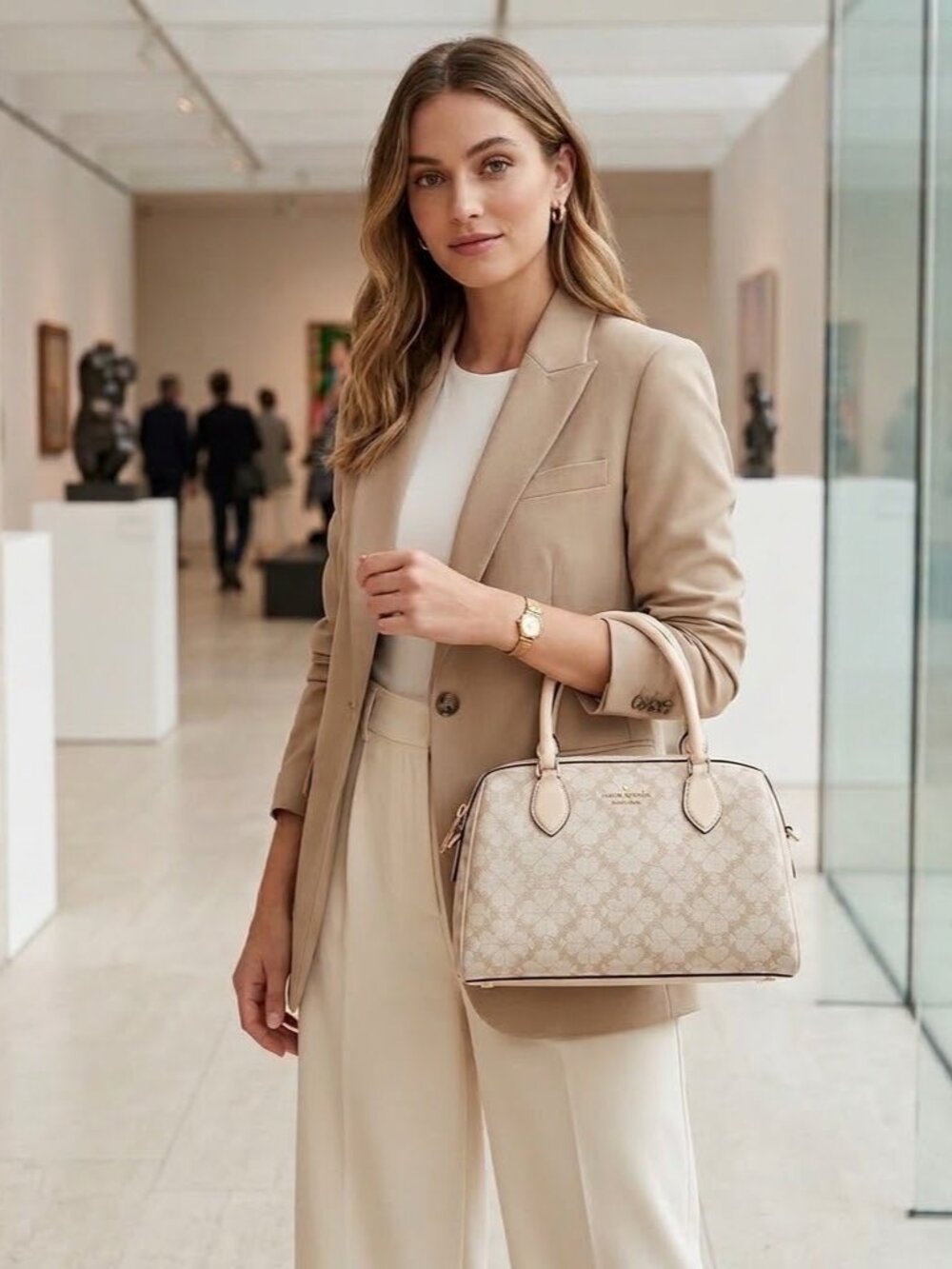 KATE SPADE Signature Spade Flower pv Large  Duffle Crossbody Tote Bag $429